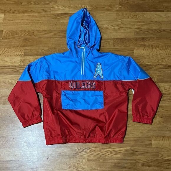 Houston Oilers 1/4 Pullover Retro Jacket by NFL Mens Size: Medium - Picture 1 of 3